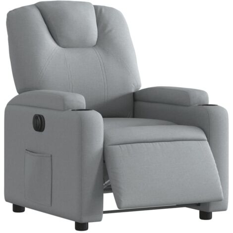 vidaXL Poltrona Elettrica Reclinabile Grigio Chiaro in Tessuto