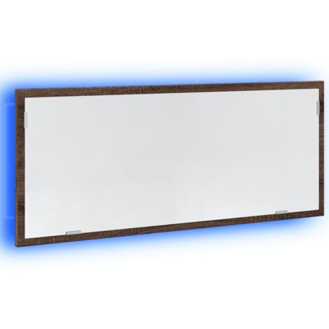 vidaXL Specchio da Bagno LED Rovere Marrone 100x8,5x37cm in Truciolato