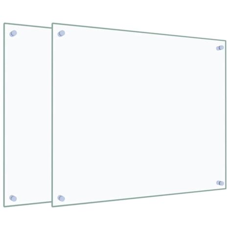 vidaXL Paraschizzi per Cucina 2 pz Trasparente 70x60cm Vetro Temperato
