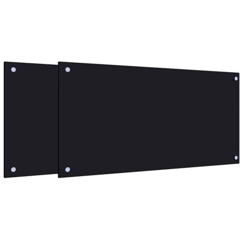 vidaXL Paraschizzi per Cucina 2 pz Neri 80x40 cm in Vetro Temperato