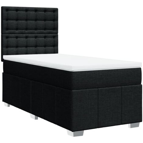 vidaXL Giroletto a Molle con Materasso Nero 80x200 cm inTessuto