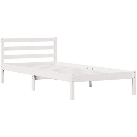 vidaXL Struttura per Letto Bianco 210 x 90 cm Legno di pino massello (1/5)