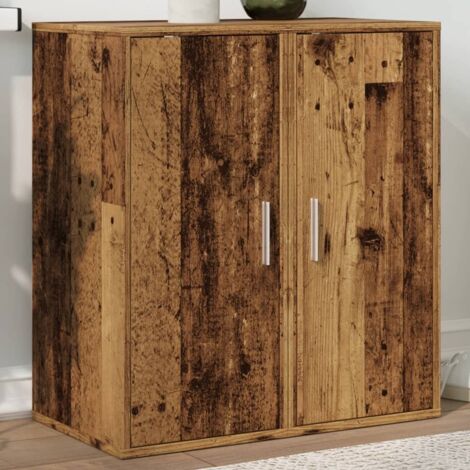 vidaXL Scarpiere 2 pz Legno Antico 32x35x70 cm in Legno Multistrato