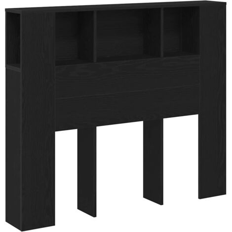 vidaXL Testata del letto con testiera Rovere Nero 120 x 19 x 104,5 cm