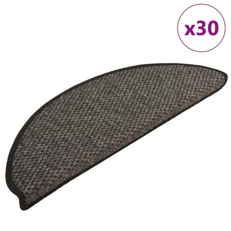 vidaXL Tappeti Adesivi Scale Aspetto Sisal 30 pz 65x21x4 cm Antracite