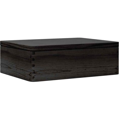 vidaXL Scatola in Legno con Coperchio Nero 40x30x13cm in Legno di Pino