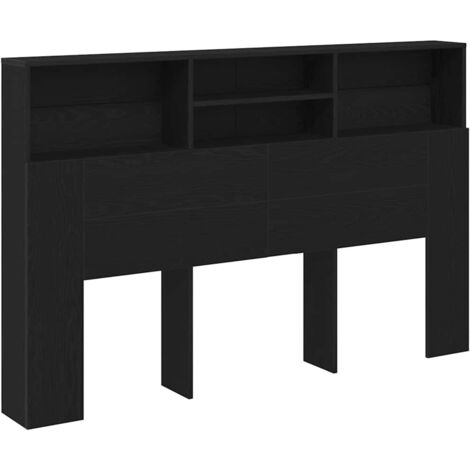 vidaXL Testata del letto con testiera Rovere nero 160 x 19 x 103.5 cm