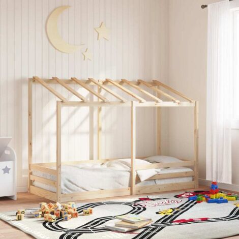 vidaXL Letto per Bambini con Tetto 90x190 cm in Legno Massello di Pino