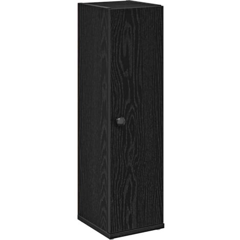 vidaXL Mobile da Bagno con Portarotolo Nero 20,5x22x72 cm