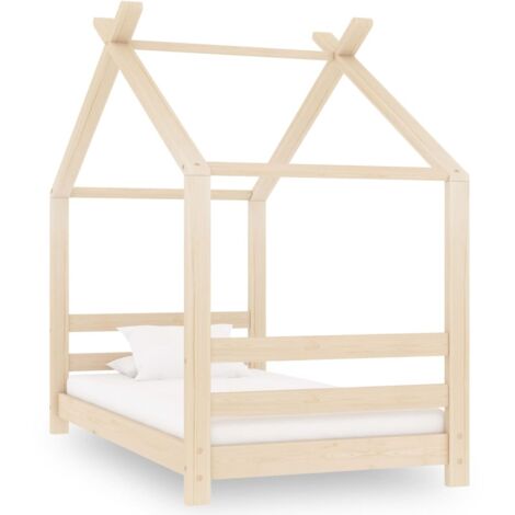 vidaXL Giroletto per Bambini in Legno Massello di Pino 70x140 cm
