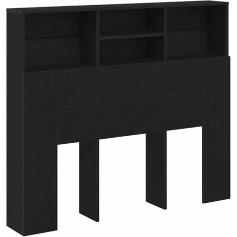 vidaXL Testata del letto con testiera Rovere Nero 120 x 19 x 103.5 cm
