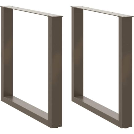 vidaXL Gambe per tavolo da pranzo a forma di U 2 pz in acciaio naturale 80x(72-73) cm