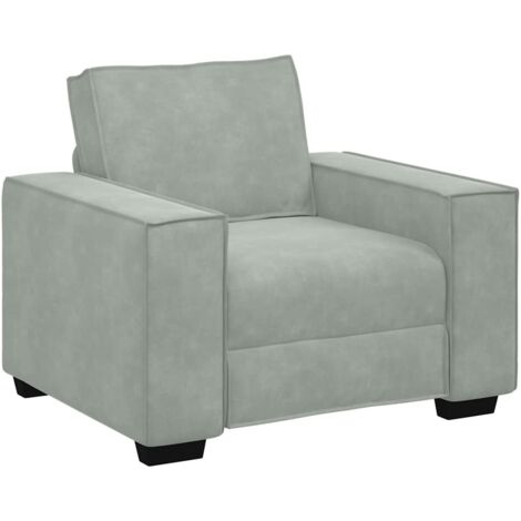 Divano Sedia Grigio Chiaro 60 cm Velluto vidaXL 641243