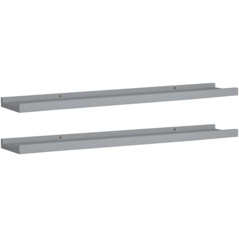 vidaXL Mensole Loggia per Foto 2 pz Grigie 80x9x3 cm in MDF