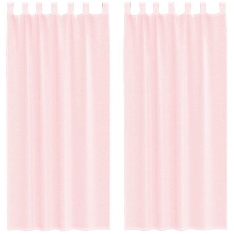 vidaXL Tende in Voile con Passanti 2 pz Rosa Chiaro 140x245 cm