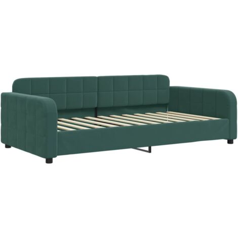 vidaXL Letto da Giorno Verde Scuro 100x200 cm in Velluto