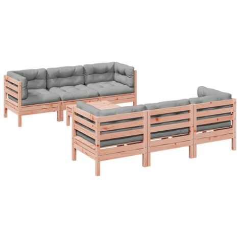 vidaXL Set Divani Giardino 7 pz Cuscini Legno Massello Abete Douglas (1/5)