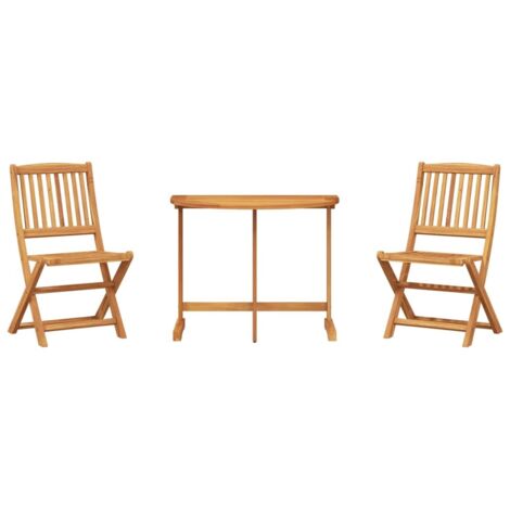 vidaXL Set da Pranzo da Giardino Pieghevole 3 pz in Massello di Acacia (1/5)