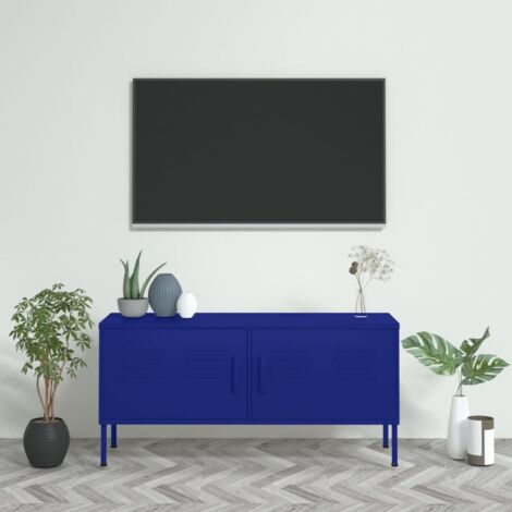 vidaXL Mobile TV Blu Marino 105x35x50 cm in Acciaio (1/5)