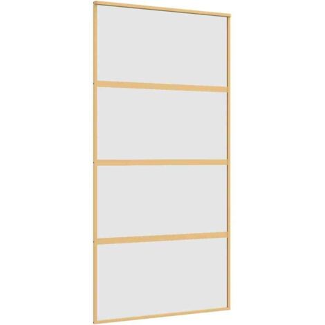 vidaXL Porta Scorrevole Oro 102,5x205 Vetro Smerigliato ESG Alluminio