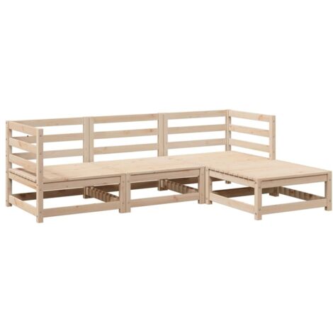 Set Divani da Giardino 4 pz in Legno Massello di Pino vidaXL