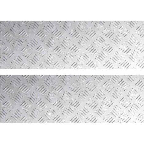 vidaXL Dischi Quadrati 2 pcs Argento 75 x 25 cm Alluminio