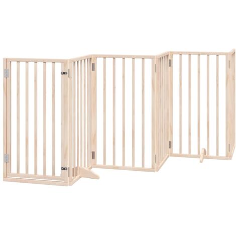 vidaXL Cancelletto per cani con porta pieghevole 6 pannelli 300 cm in legno di pioppo