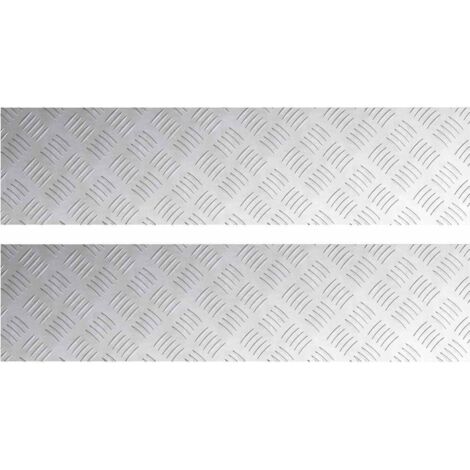 vidaXL Gradini per Scale 2 pcs Argento 100 x 25 cm Alluminio