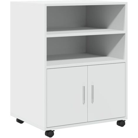 vidaXL Mobiletto con Ruote Bianco 60x48x81 cm in Truciolato