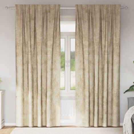 vidaXL Tenda con tende 2 pcs Crema 260 x 140 cm Velluto