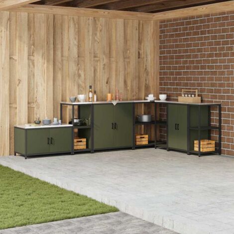 vidaXL Stoccaggio in cucina HATTEM Verde oliva 40 x 50 x 92 cm