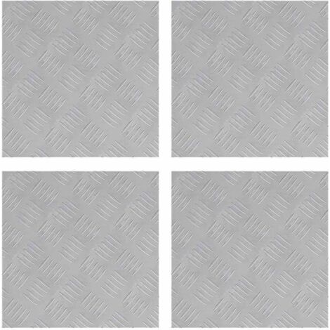 vidaXL Dischi Quadrati 4 pcs Argento 40 x 40 cm Alluminio