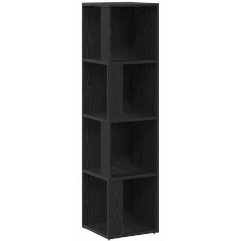 vidaXL Mensole angolari Rovere Nero 33 x 33 x 132 cm Legno multistrato