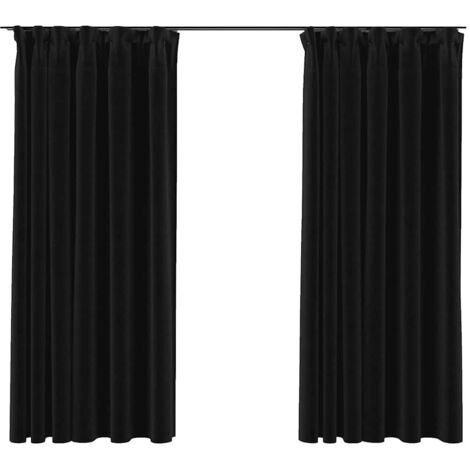 vidaXL Tende Oscuranti con Ganci Effetto Lino 2 pz Antracite 140x175cm