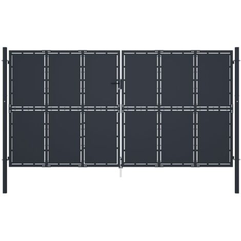 Cancello da Giardino in Acciaio 400x175 cm Antracite vidaXL