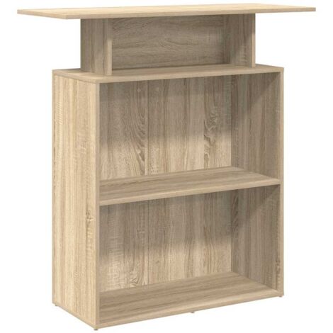 vidaXL Scrivania per Reception Rovere Sonoma 100x40x104 cm in Legno Massello di Argilla