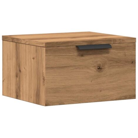 vidaXL Comodino a Muro Rovere Artigianale 34x30x20 cm