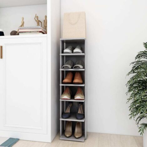 vidaXL Scarpiera Grigio Cemento 27,5x27x102 cm in Legno Multistrato