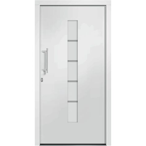vidaXL Porta d'Ingresso in Alluminio e PVC Bianco 100x200 cm