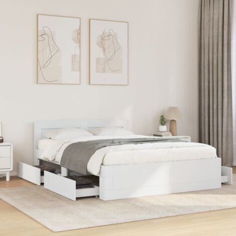 vidaXL Giroletto con Testiera Bianco 120x190 cm in Legno Multistrato (1/5)