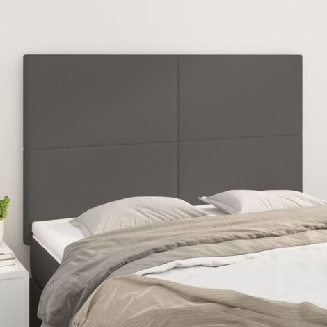 vidaXL Testiera Grigio 144x5x118/128 cm in Similpelle