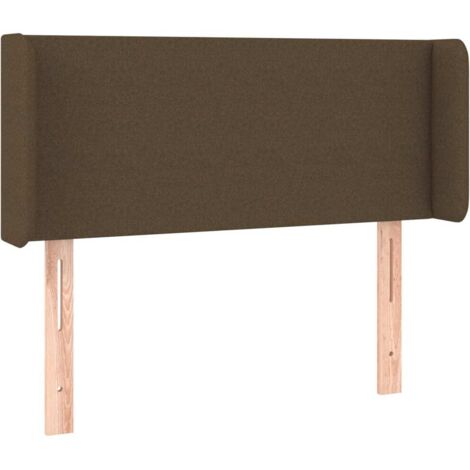 vidaXL Testiera ad Orecchio Marrone Scuro 103x16x78/88 cm in Tessuto (1/5)
