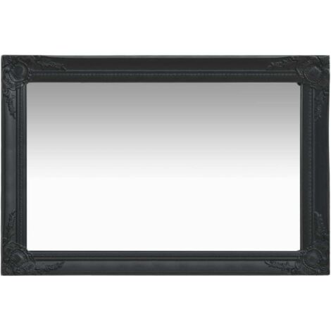 vidaXL Specchio da Parete Stile Barocco 60x40 cm Nero