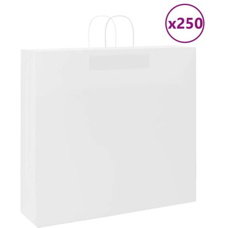 vidaXL Sacchetti di Carta 250 pz con Manici Bianchi 54x15x49 cm (1/5)