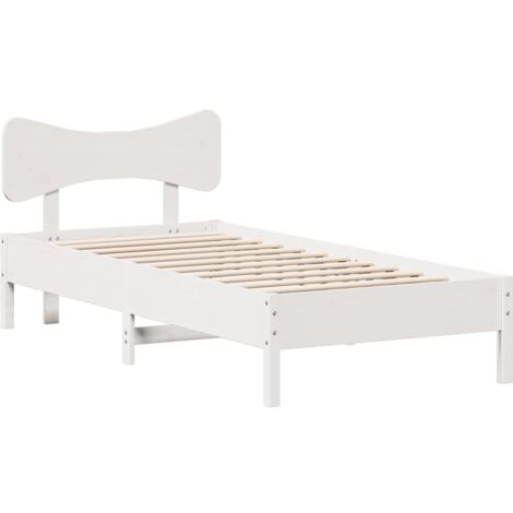 vidaXL Letto senza Materasso Bianco 90x190 cm in Legno Massello Pino (1/5)