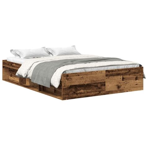 vidaXL Giroletto senza Materasso Legno Antico 120x200cm in Truciolato (1/5)