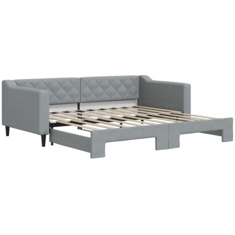 vidaXL Divano Letto con Letto Estraibile Grigio Chiaro 90x190 Tessuto (1/5)
