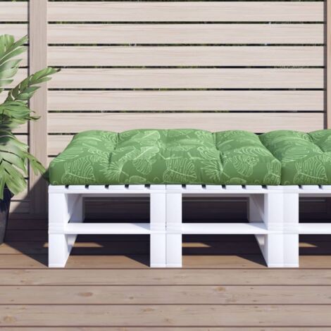 Cuscino per Pallet con Motivo a Foglie 120x80x12 cm in Tessuto vidaXL