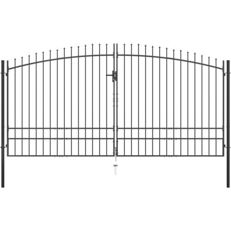 vidaXL Cancello Doppio con Punte a Lancia 400x248 cm