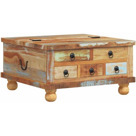 vidaXL Tavolino da Salotto in Legno di Recupero 70x70x38 cm